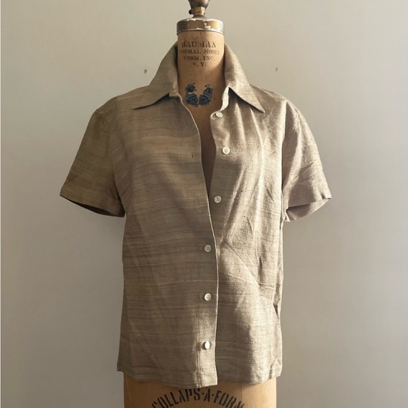 Dolce&Gabbana] Olive Silk Classic button down shirts - Picture 1 of 12
